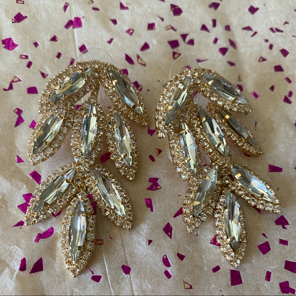 Rhinestone Statement Earrings - image 2